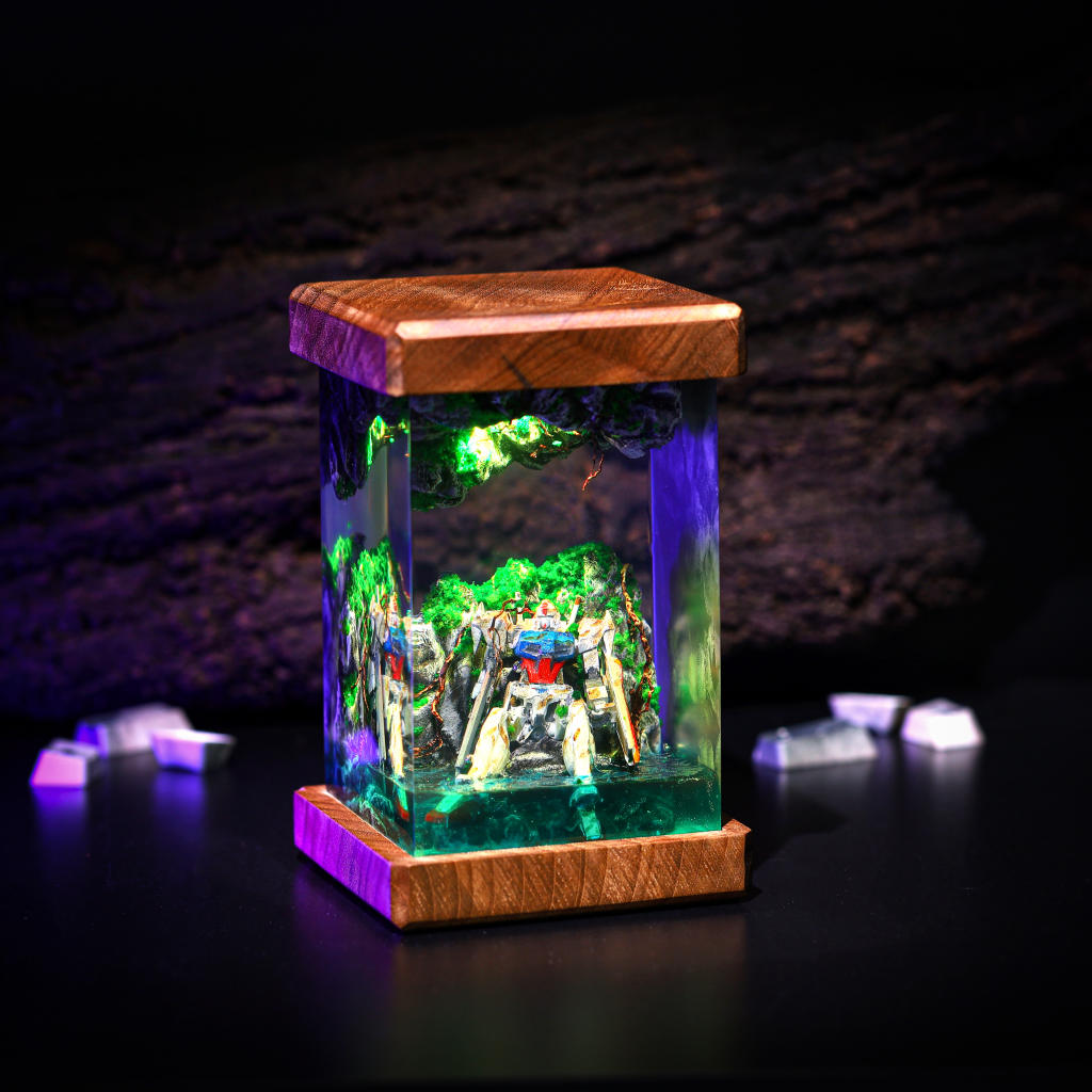 BROKEN Gundam in Deep Ocean Epoxy Lamp