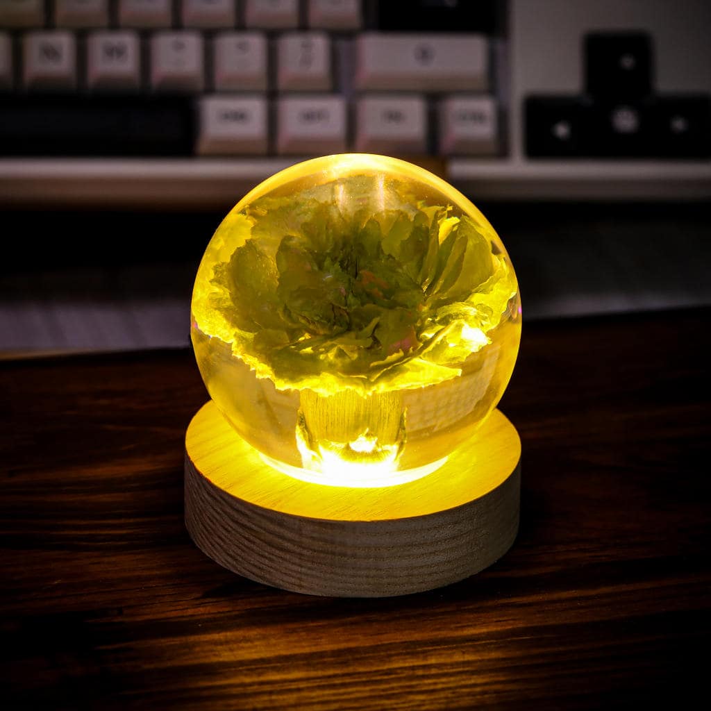 Carnation Flower Sphere Resin Lamp