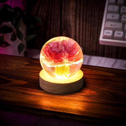 Carnation Flower Sphere Resin Lamp