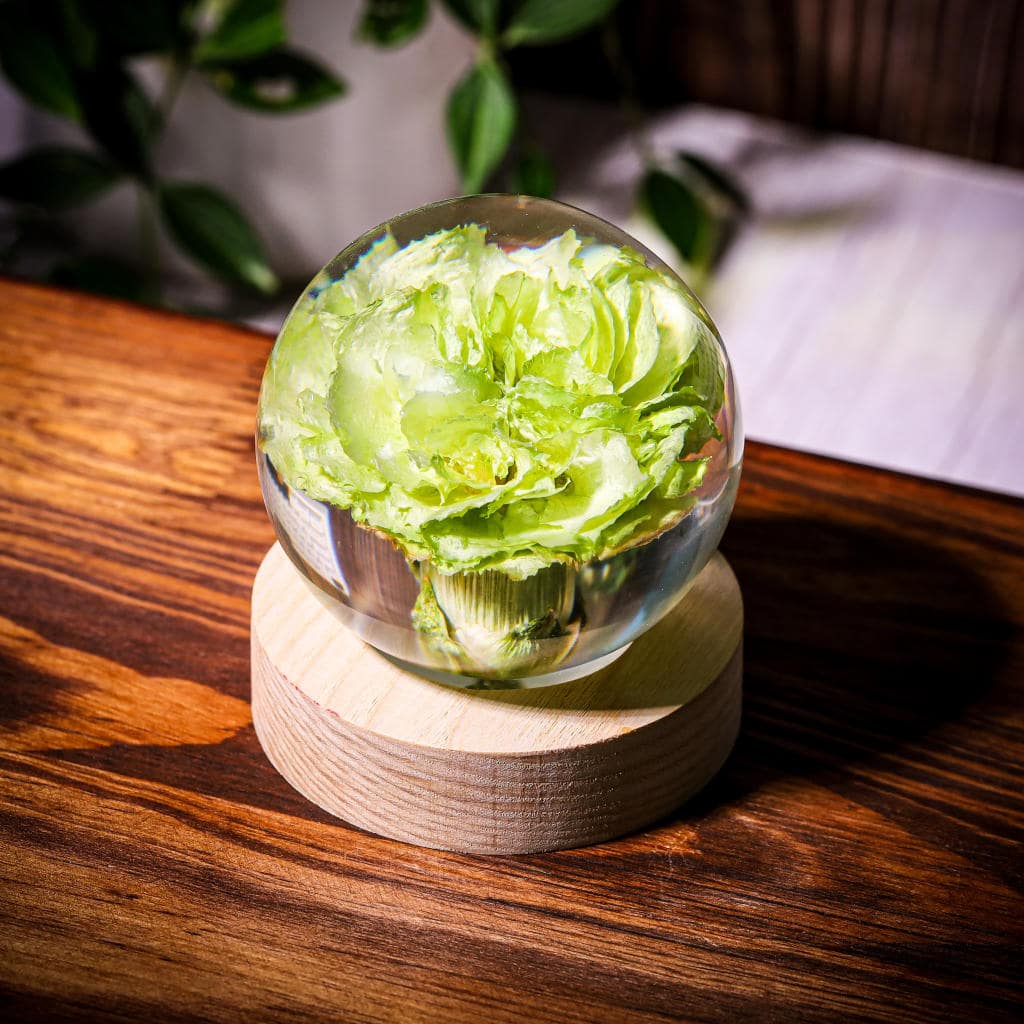 Carnation Flower Sphere Resin Lamp