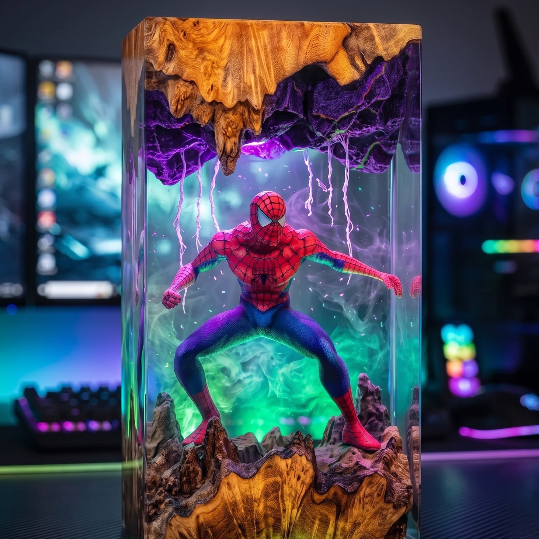 Spider-Man Epoxy Resin Lamp Collection