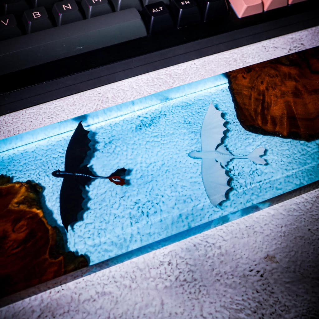 Toothless and Light Fury Resin Wrist Rest