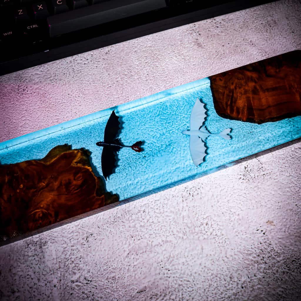 Toothless and Light Fury Resin Wrist Rest