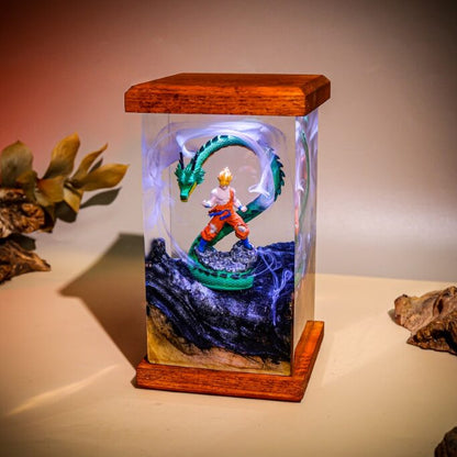Super Warrior & Dragon Resin Lamp