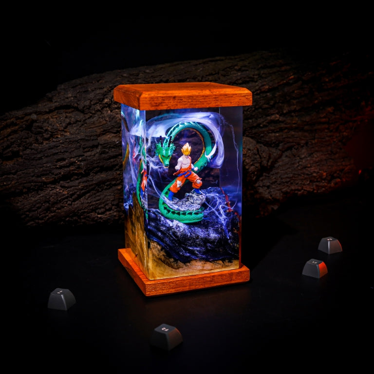 Super Warrior & Dragon Resin Lamp