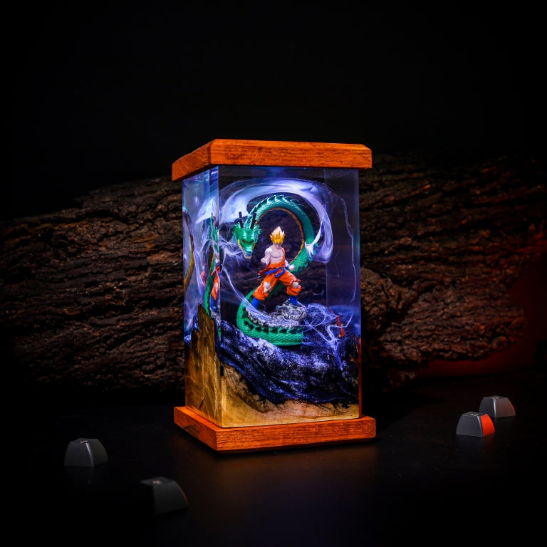 Super Warrior & Dragon Resin Lamp