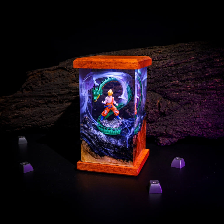 Super Warrior & Dragon Resin Lamp