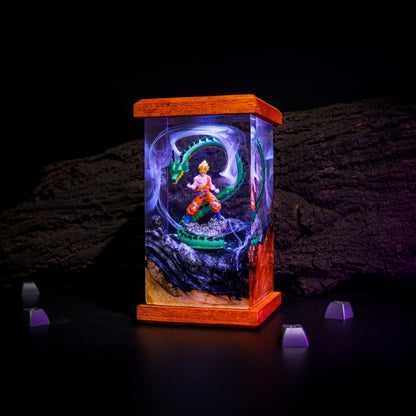 Super Warrior & Dragon Resin Lamp