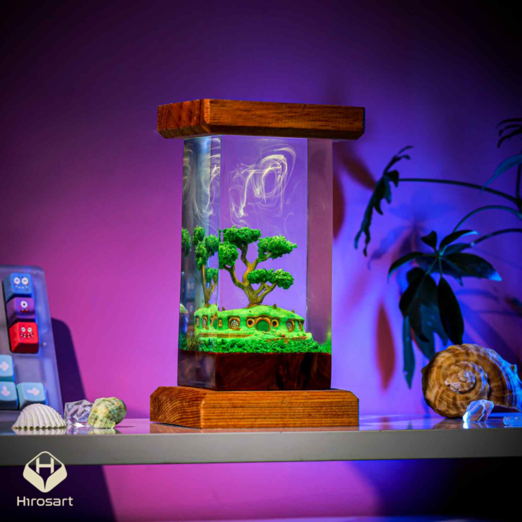 Hobbiton Bonsai Pot Epoxy Lamp