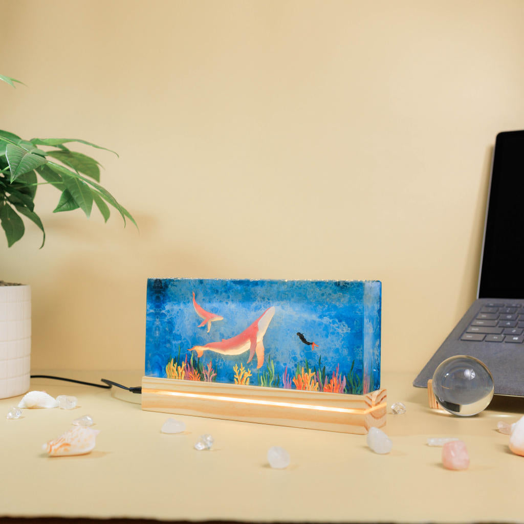 Mom and Son/Daughter Dolphin Night Light (ẩn)