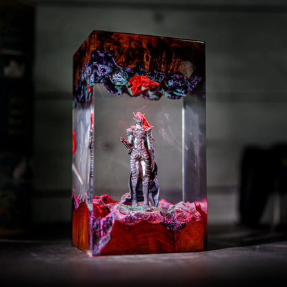 Bloodred Warrior Epoxy Resin Lamp