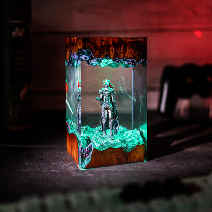 Bloodred Warrior Epoxy Resin Lamp