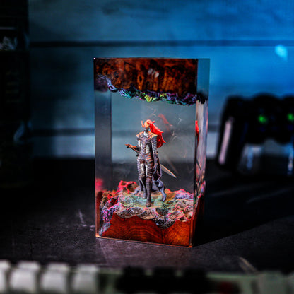 Bloodred Warrior Epoxy Resin Lamp