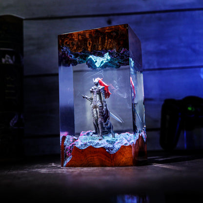 Bloodred Warrior Epoxy Resin Lamp