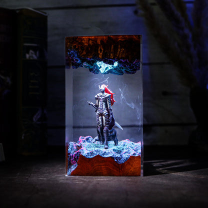 Bloodred Warrior Epoxy Resin Lamp