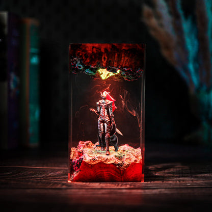 Bloodred Warrior Epoxy Resin Lamp