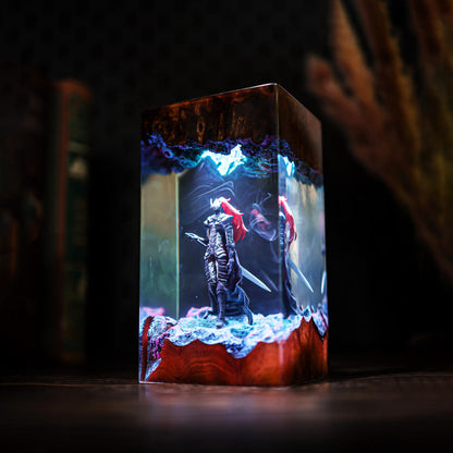 Bloodred Warrior Epoxy Resin Lamp